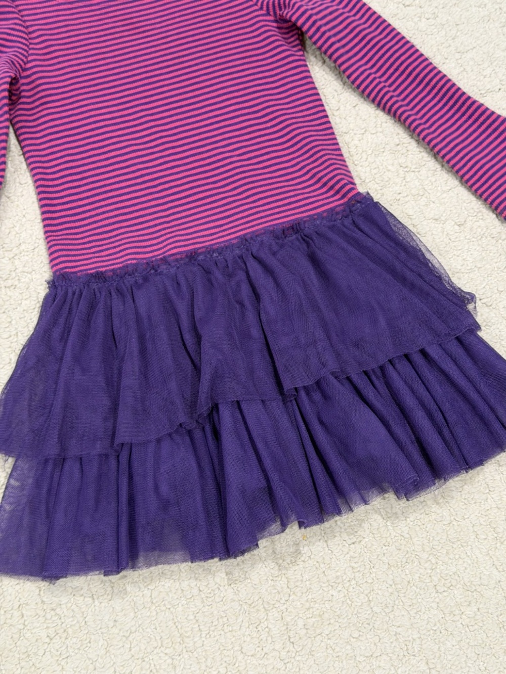 Kids Children's Place Striped Top/Tulle Bottom Skirt Dress Size 5/6 - Picture 3 of 6